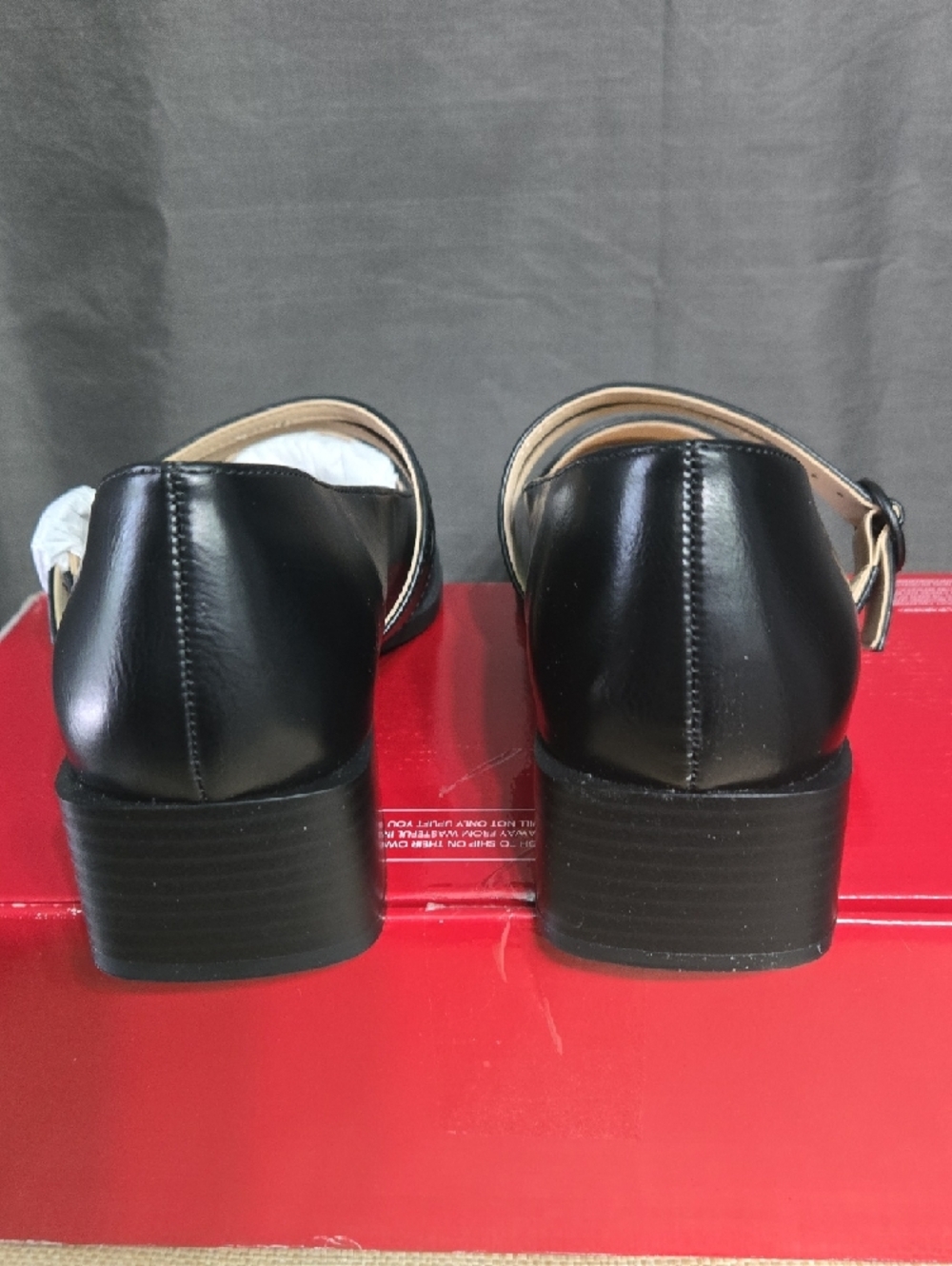 Black Double-Strap Mary Jane Block Heels - Picture 2 of 10